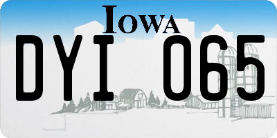 IA license plate DYI065