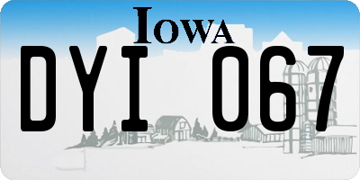 IA license plate DYI067