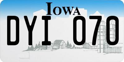 IA license plate DYI070