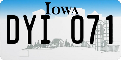 IA license plate DYI071