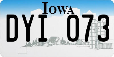 IA license plate DYI073