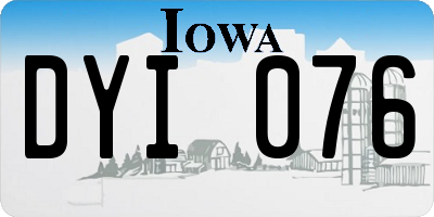 IA license plate DYI076