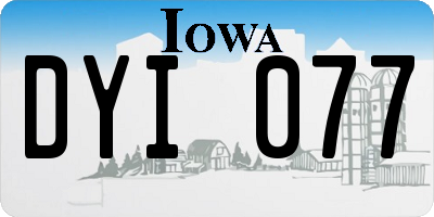 IA license plate DYI077