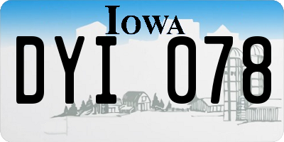IA license plate DYI078
