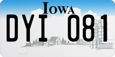 IA license plate DYI081