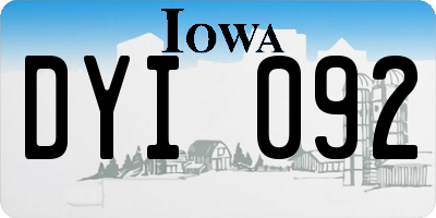 IA license plate DYI092