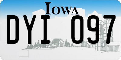 IA license plate DYI097