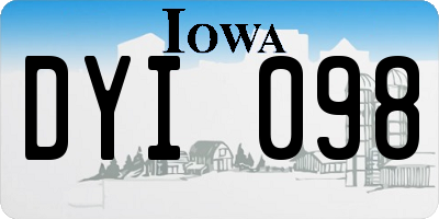 IA license plate DYI098