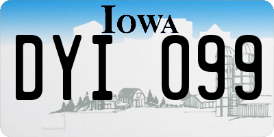 IA license plate DYI099