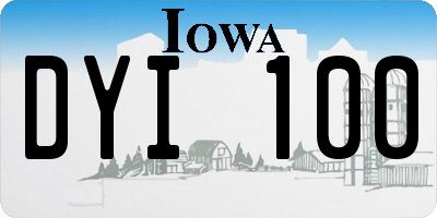IA license plate DYI100