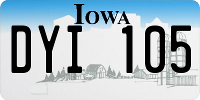 IA license plate DYI105