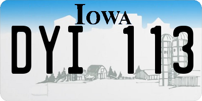 IA license plate DYI113