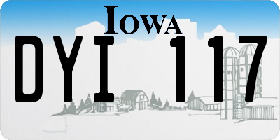 IA license plate DYI117