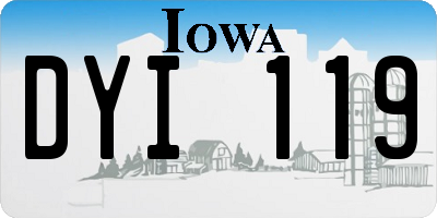 IA license plate DYI119