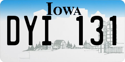 IA license plate DYI131