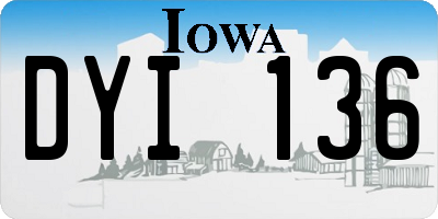 IA license plate DYI136