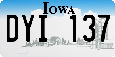 IA license plate DYI137