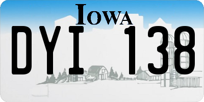 IA license plate DYI138