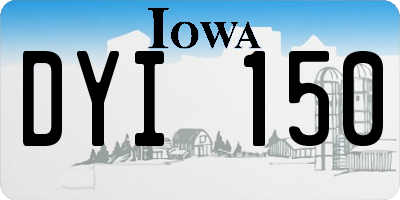 IA license plate DYI150