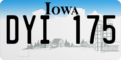 IA license plate DYI175