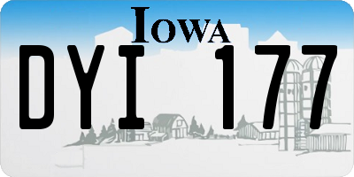 IA license plate DYI177