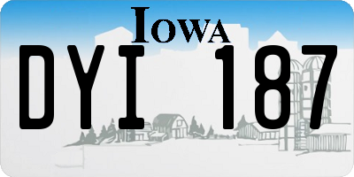 IA license plate DYI187