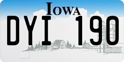 IA license plate DYI190