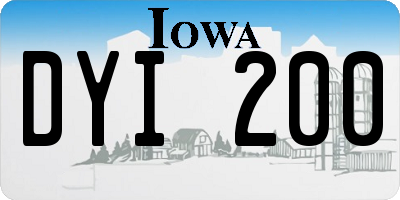 IA license plate DYI200