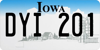 IA license plate DYI201