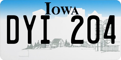IA license plate DYI204