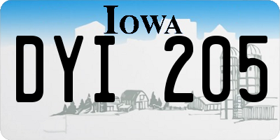 IA license plate DYI205