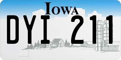 IA license plate DYI211