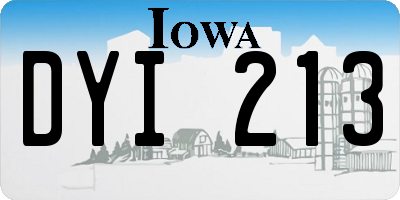IA license plate DYI213