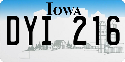 IA license plate DYI216