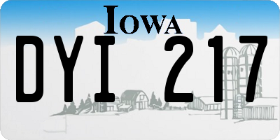 IA license plate DYI217