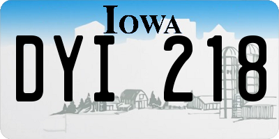 IA license plate DYI218