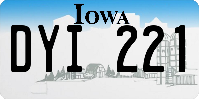 IA license plate DYI221