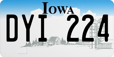 IA license plate DYI224