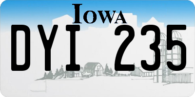 IA license plate DYI235