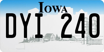 IA license plate DYI240