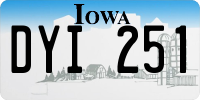 IA license plate DYI251