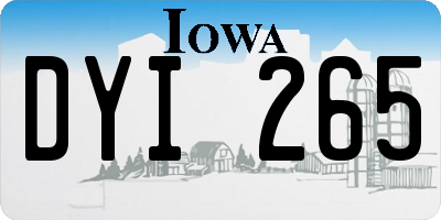 IA license plate DYI265