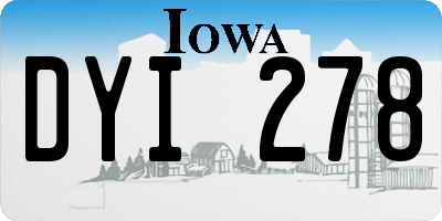 IA license plate DYI278