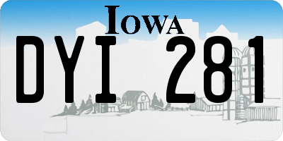 IA license plate DYI281
