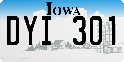 IA license plate DYI301