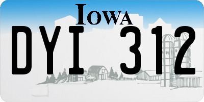 IA license plate DYI312