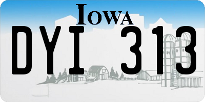IA license plate DYI313