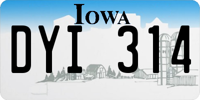IA license plate DYI314