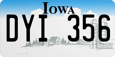 IA license plate DYI356