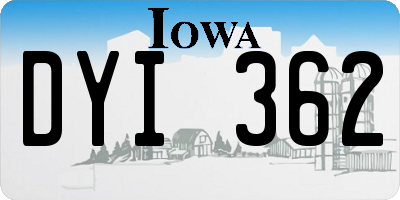 IA license plate DYI362